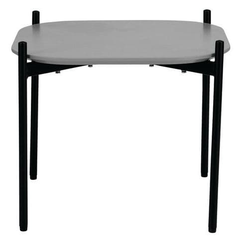 Tavolino basso Meet 50x50 cm piede nero ripiano nero,