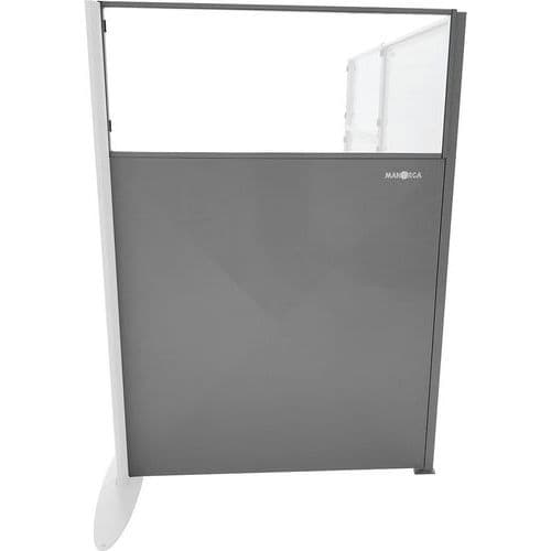 Parete di separazione semi-lamiera/plexi 150 cm Mod ang,