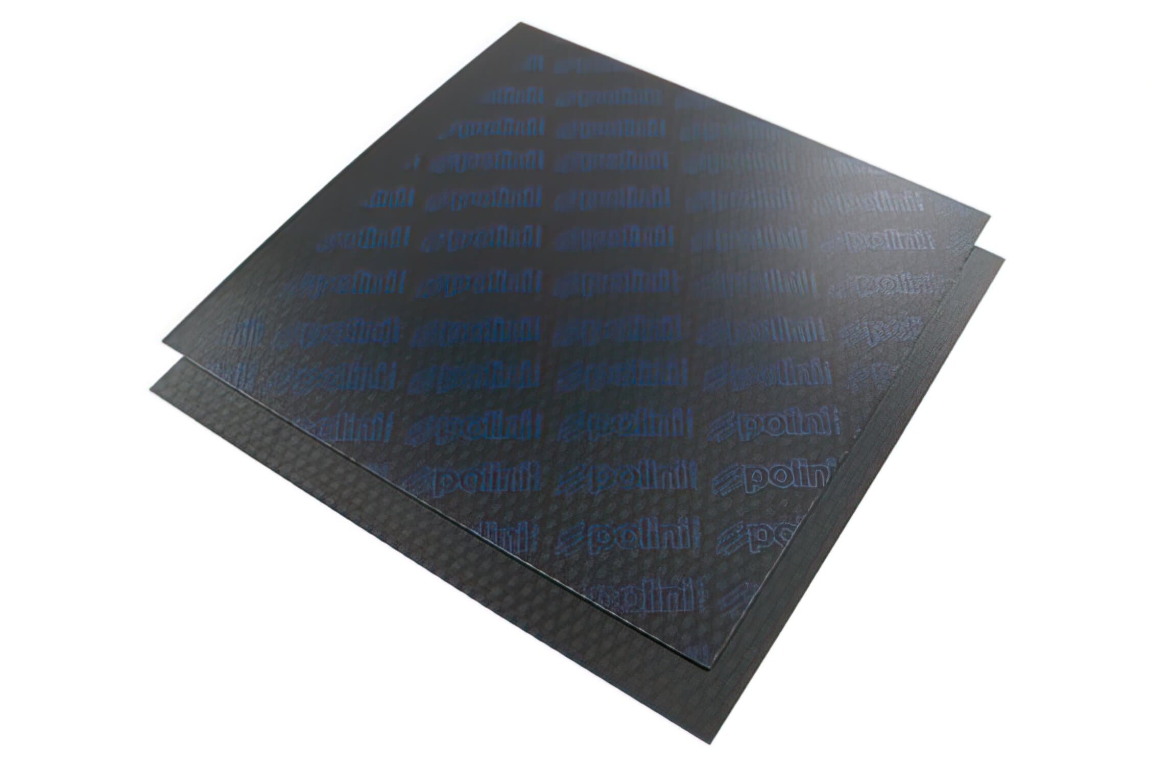 Lastra Lamelle Carbonio Polini 110x110mm 0,30mm blu