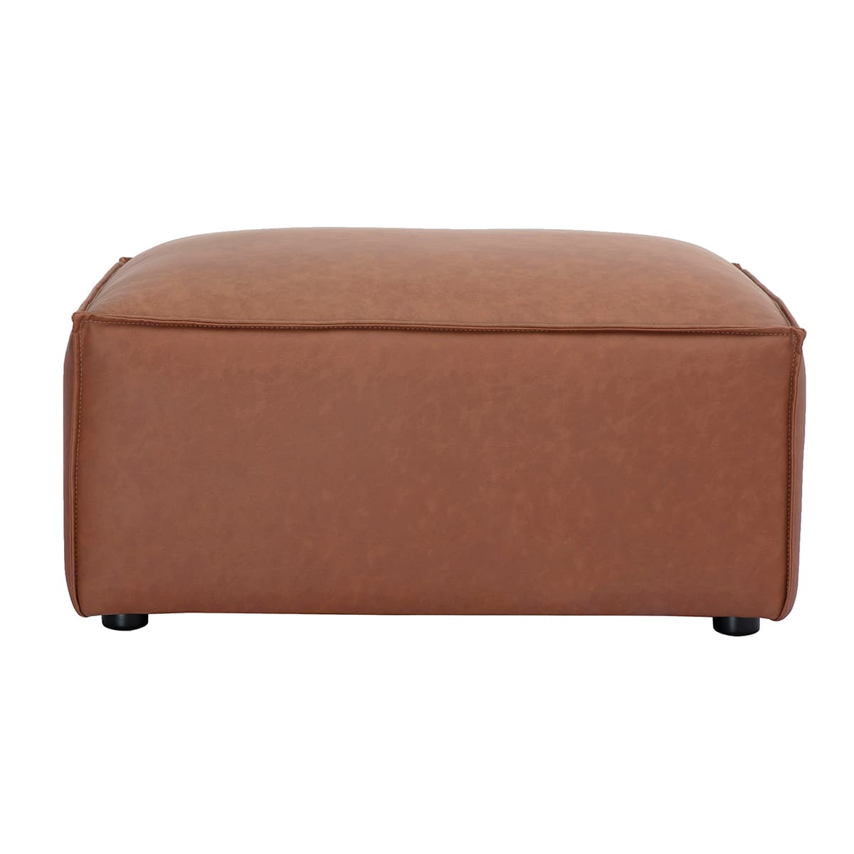 Pouf poggiapiedi in pelle marrone SPLIT