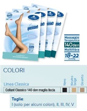 Sauber Collant Compressione Graduata Maglia Liscia 140den 18-22mmhg Tg.v Nero