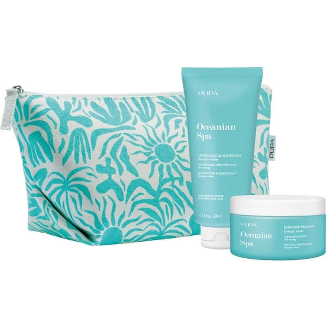 Pupa Oceania Spa Cofanetto Con Latte Doccia Nutriente 300ml + Scrub Corpo Latte Doccia 250ml + Pochette