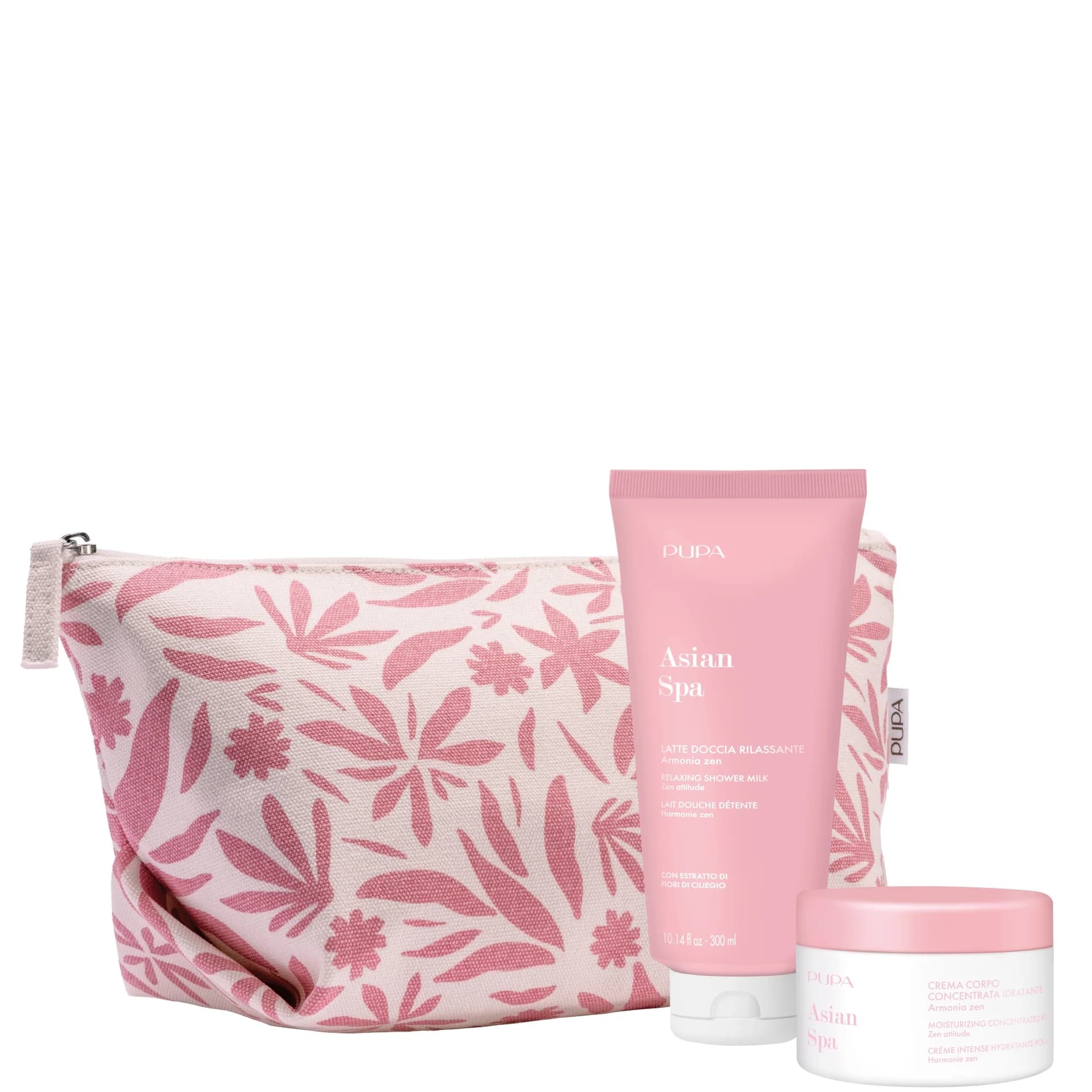 Pupa Asian Spa Rilassante Cofanetto Con Latte Doccia 300ml + Crema Corpo 150ml + Pochette