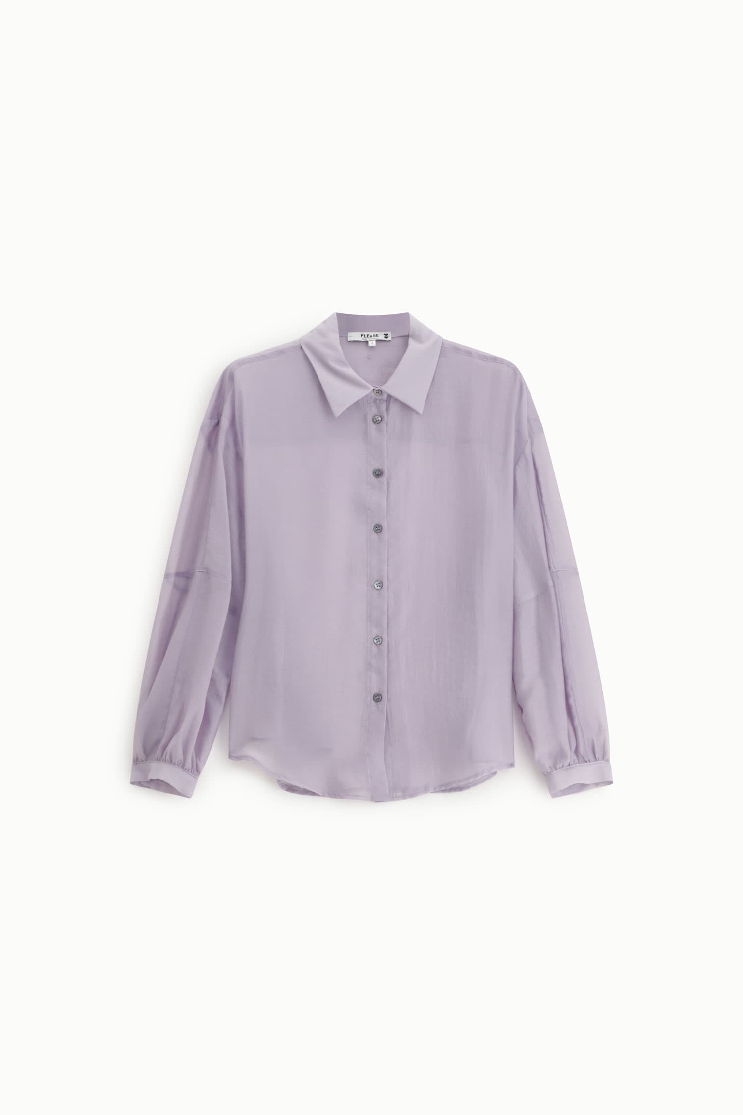 Camicia oversize trasparente con colletto classico