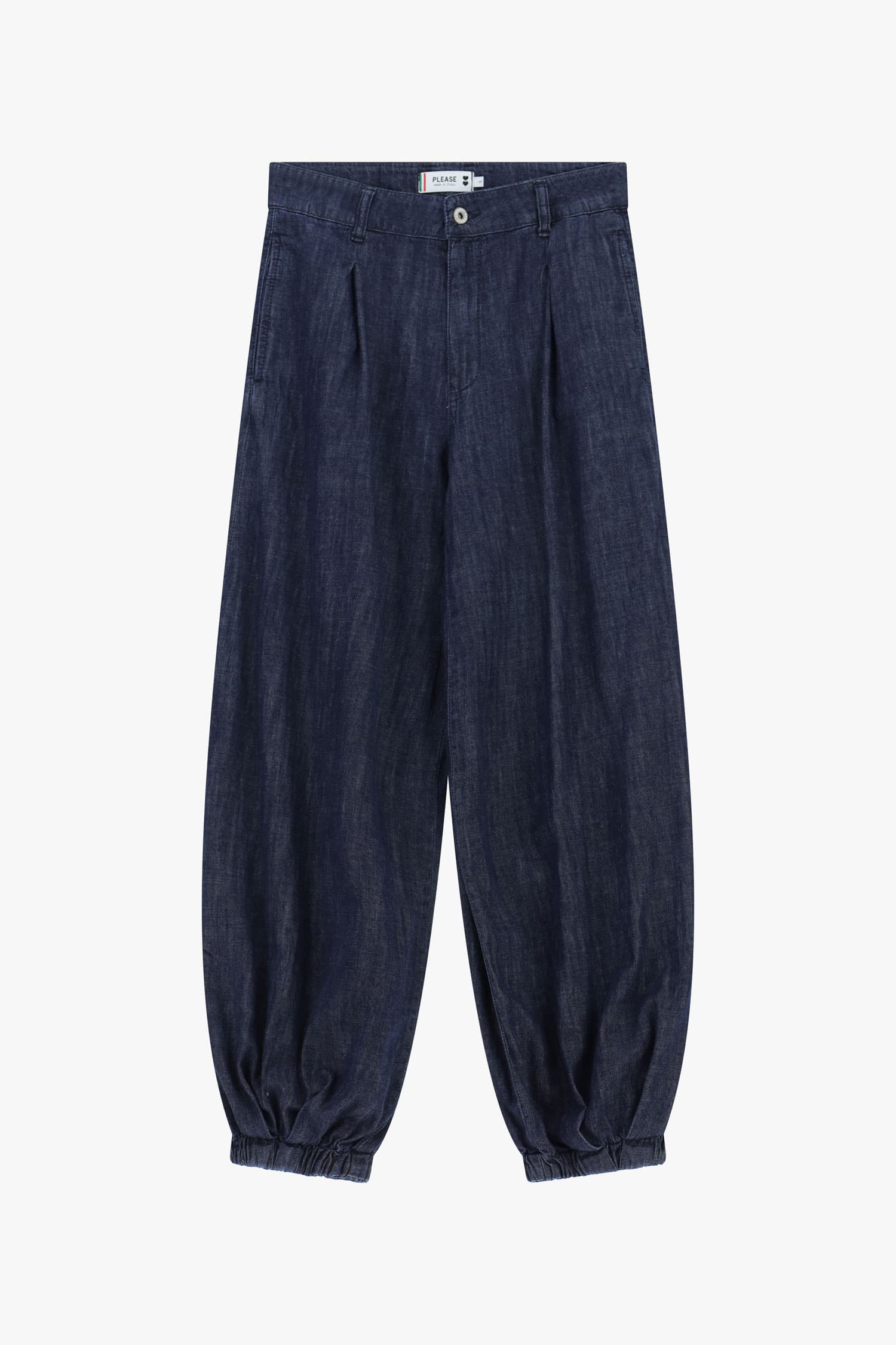 Jeans scuri baloon fit con fondo elastico