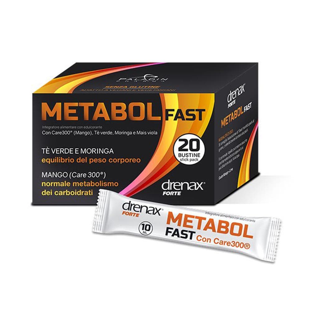 Paladin Pharma Drenax Forte - Metabol Fast Integratore Alimentare, 20 Stick Pack