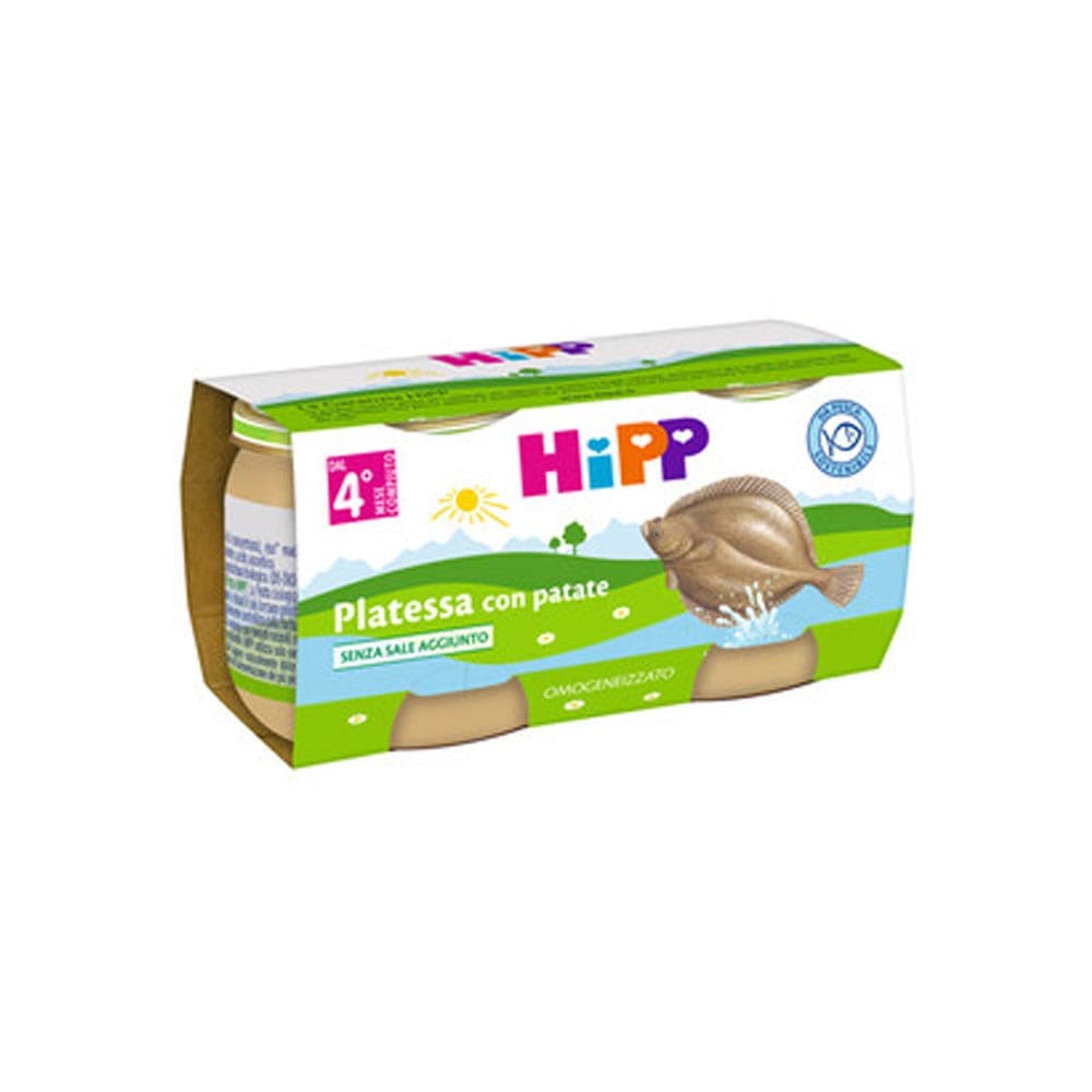 HiPP Biologico Omogeneizzato di Platessa con Patate dai 4+ Mesi, 2 x 80g
