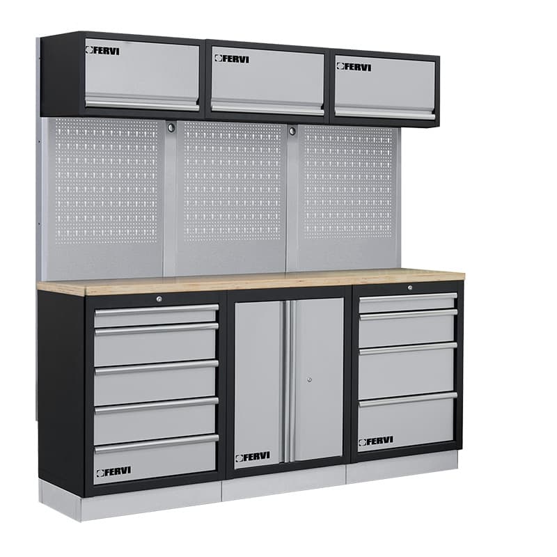 Arredamento modulare per officina in acciaio A007N Fervi 2040x498x2000 mm