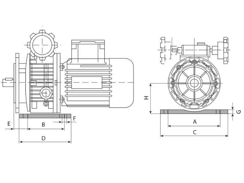 Kit Piedi per Variatori di giri Chiaravalli CHV 10