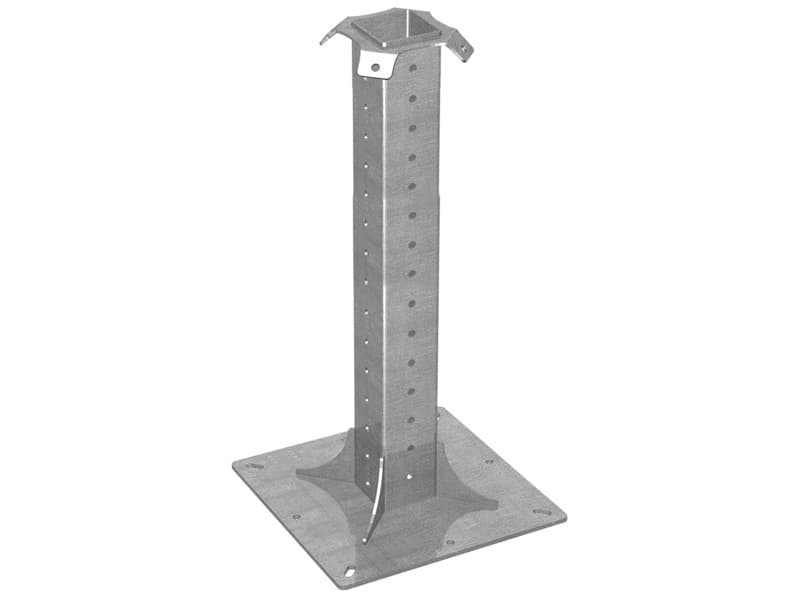 Supporto base telescopico Rego in acciaio zincato per linee vita Tipo C, 1000mm