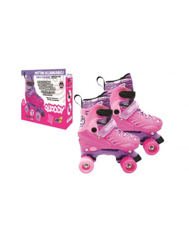 Mandelli - Pattini Quaddy Rosa Allungabili 31-34 view 2
