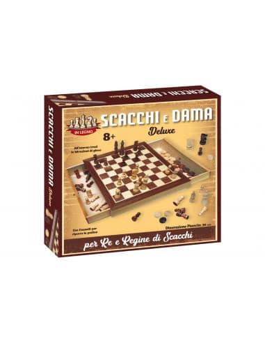 Kidz Corner - Dama E Scacchi Deluxe Legno 30 X 30