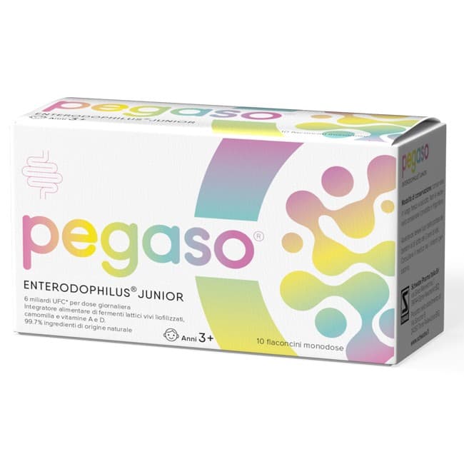 Schwabe Pharma - Pegaso Gonfiore Junior Integratore Di Fermenti Lattici Per Bambini 10 Flaconcini