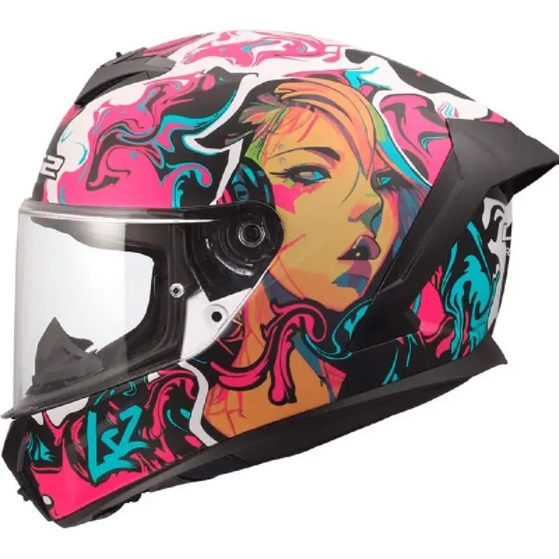 Casco Integrale Ls2 FF820 Rapid III Cyberg Viola Cyan Opaco XXS