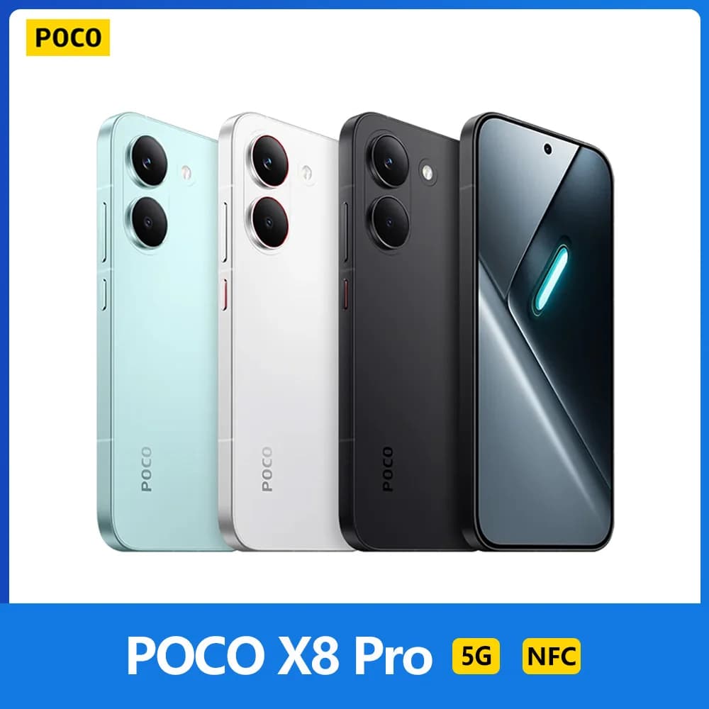 POCO X8 Pro 5G, NFC, Dimensity 8500-Ultra, 6,59 pollici, 120 Hz, fotocamera da 50 MP, 6500 mAh, resistenza IP68 a polvere e acqua