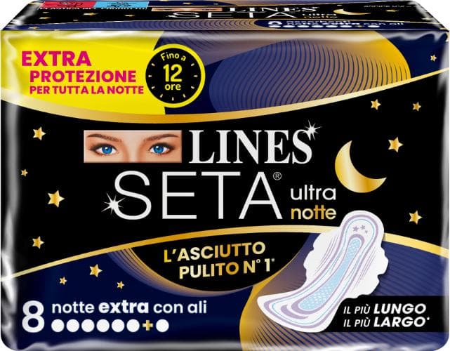 Lines Seta Ultra Extra Notte 8 Pezzi