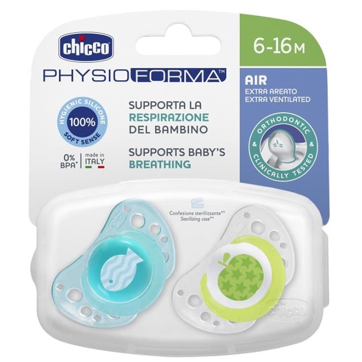 Chicco Succhietto Air Boy Caucciu 16-36 2 Pezzi