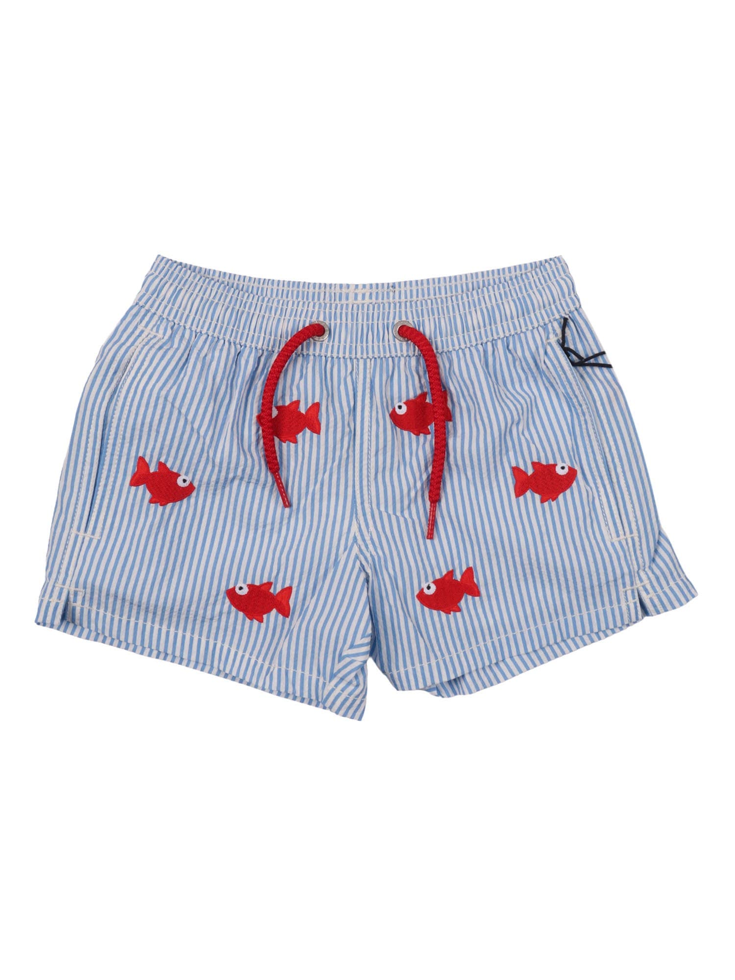 Mc2 Saint Barth Jean Embroidery-Seersucker Fish Stripes S 31