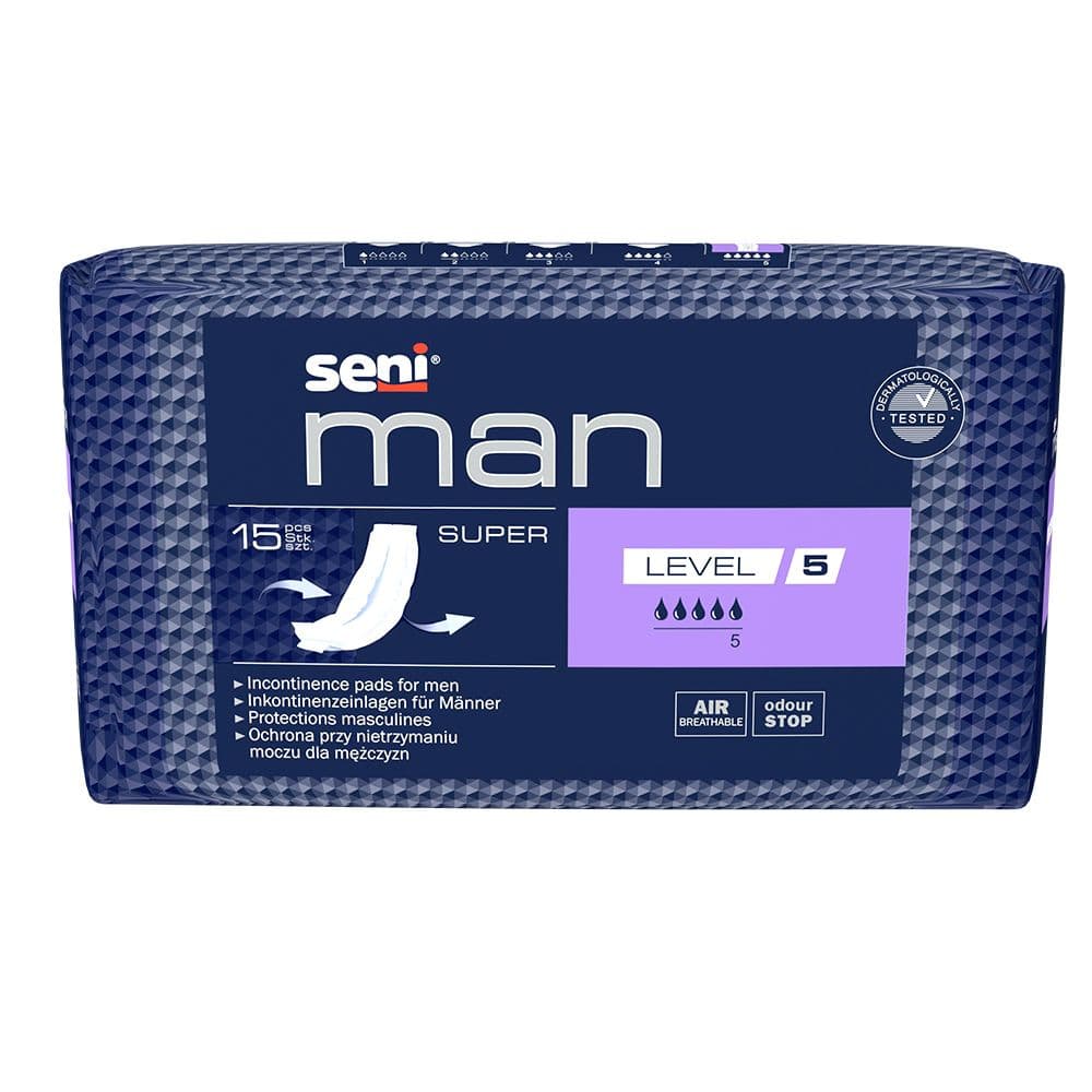 Seni Man Super Livello 5 Inserto per incontinenza | Pacchetto (15 pezz