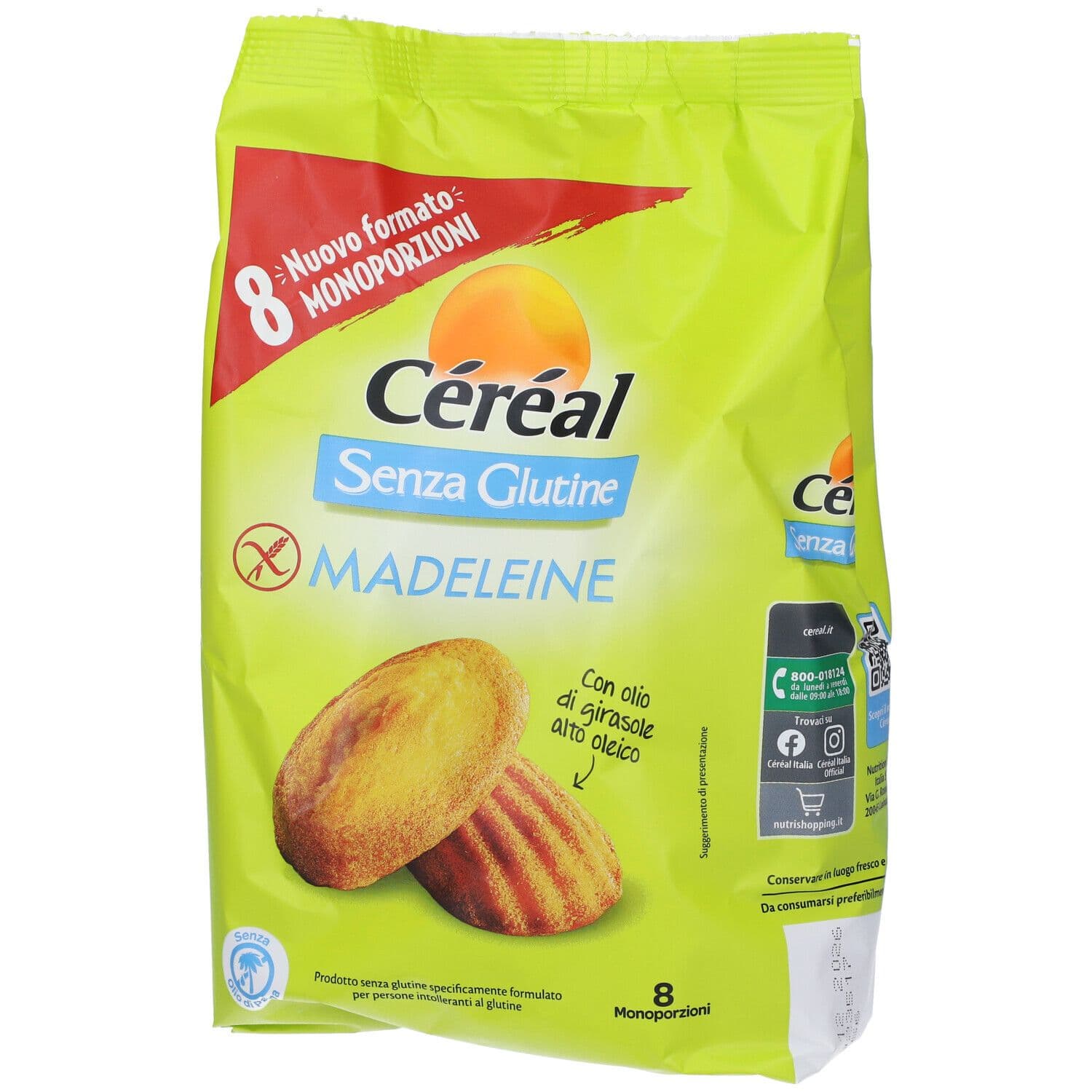Cereal Madeleine Senza Glutine 8x28,5 g Snack
