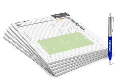 Soccer match sheets - set of 5