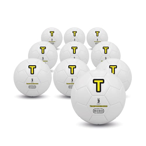 Football set - 10x high quality training balls light weight (size 3)