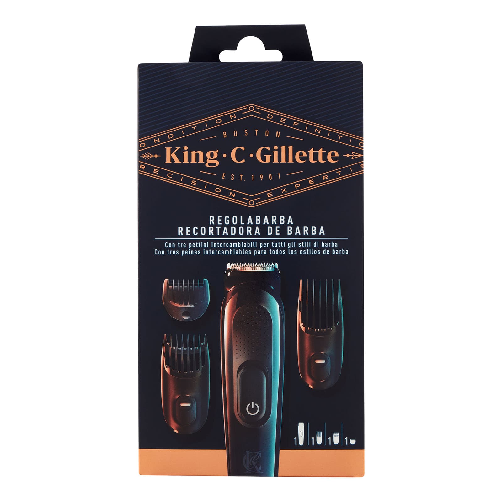 Kit Regolabarba Tagliacapelli + 3 Pettini Regolatori Lunghezza Intercambiabili