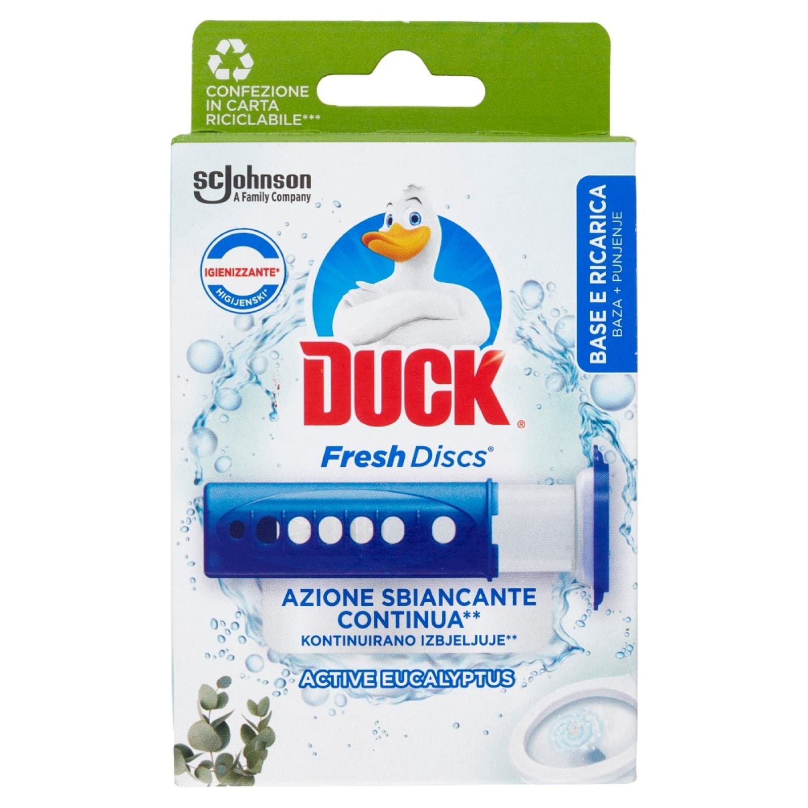 Duck Fresh Discs - Base Per Dischi Gel Igienizzanti Wc, Fragranza Eucalipto