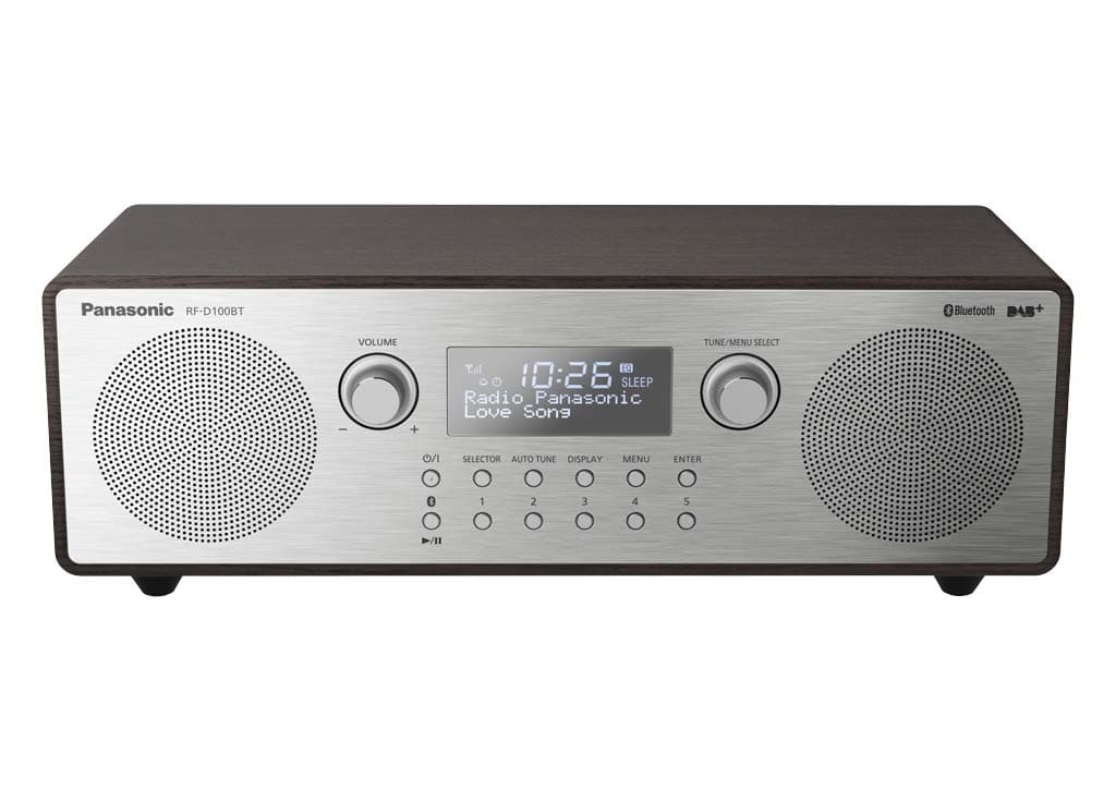 RF-D100BT - Radio DAB+ con Bluetooth, sintonizzatore DAB+/ analogico FM, Bluetooth, argento/marrone chiaro