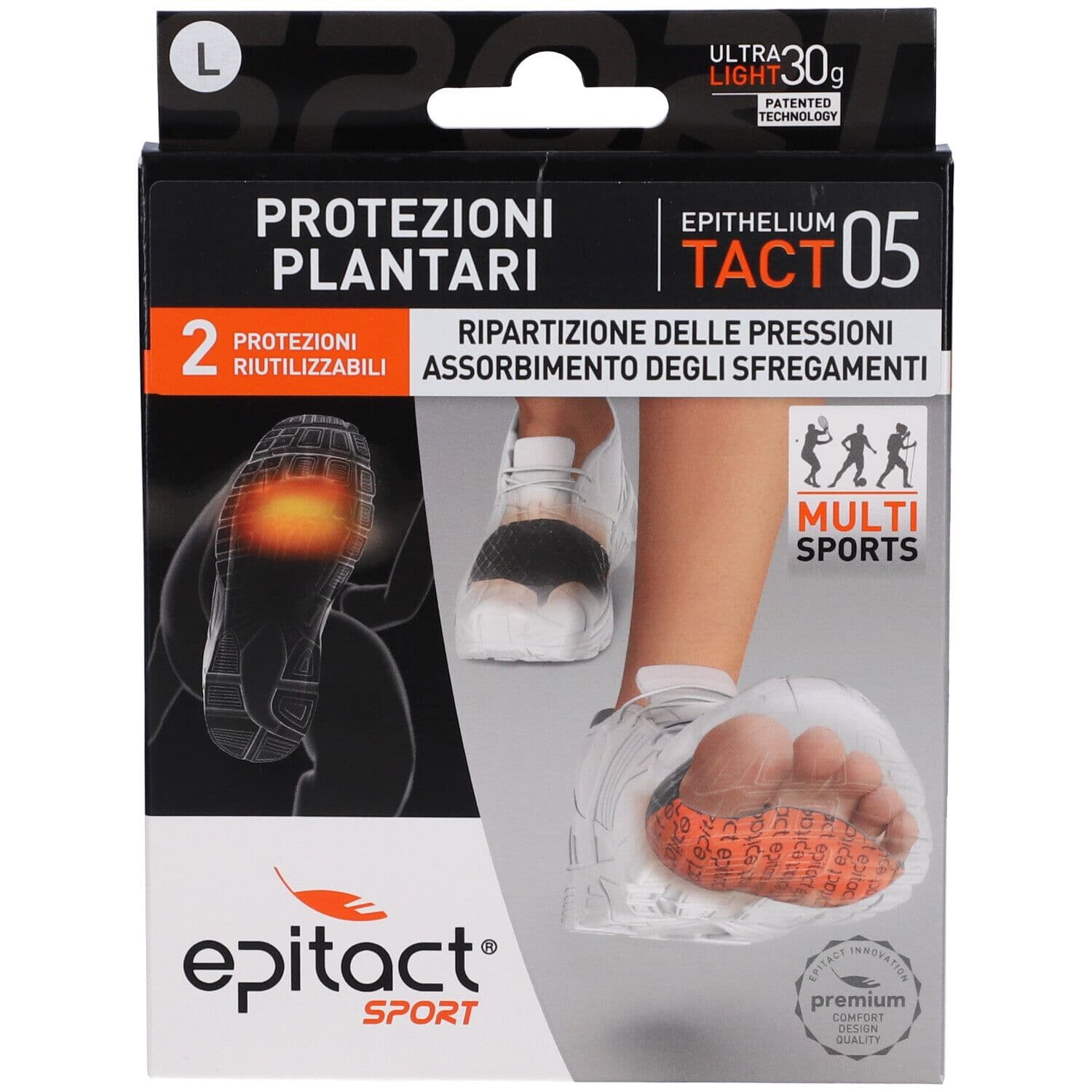Epitact Sport Protezioni Plantari Antidolore per Attività Sportiva 1 Paio Taglia L - Epitact