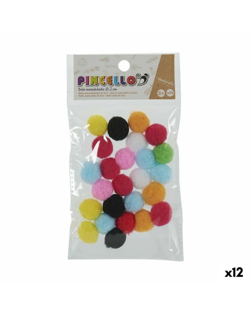Palle Multicolore in Plastica per Creazioni fai-da-te, Diametro 2 cm, 12 Unità