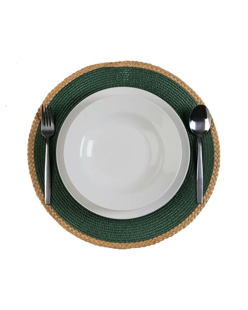 Versa Sottopentola Giacinto d'Acqua Verde 38 cm, Juta e Polipropilene