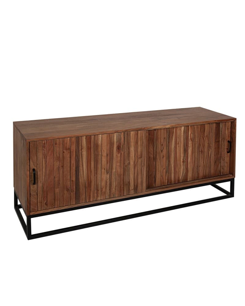 Credenza Romimex Classica in Legno di Acacia | Marrone | 40x60x140 cm