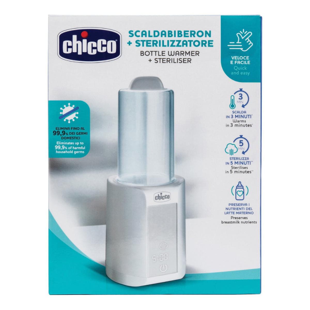 Chicco Scaldabiberon con Sterilizzatore Biberon Vasetti e Scalda Pappa, 1 Pezzo
