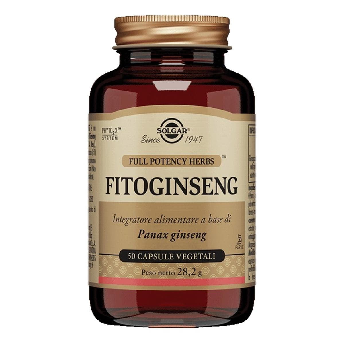 Solgar Fitoginseng Integratore A Base Di Panax Ginseng 50 Capsule Vegetali