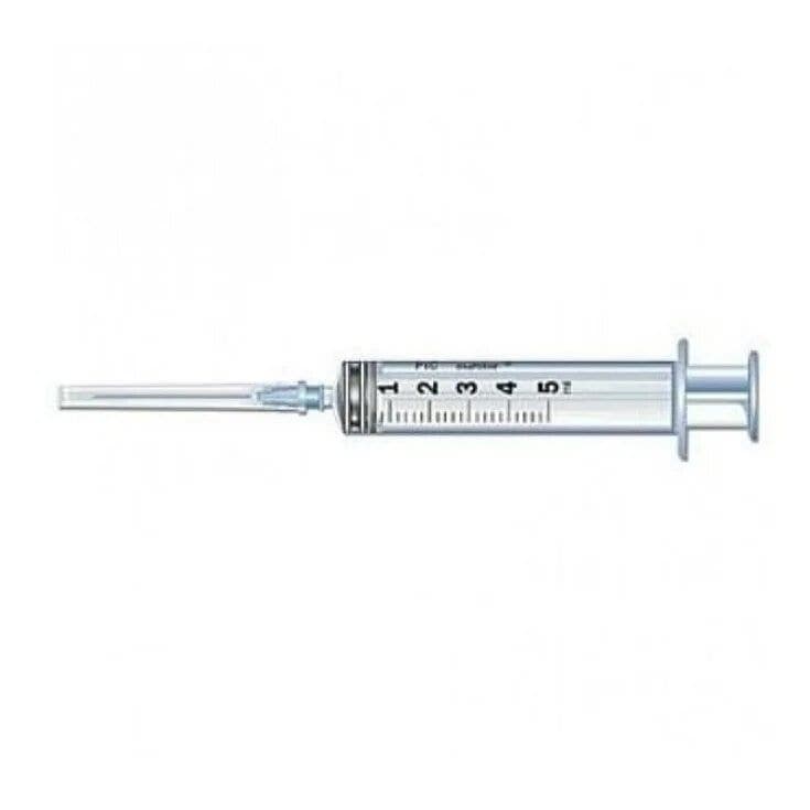 Siringa Pic monouso sterile con ago montato 23G - Dispositivo medico per iniezioni, 5 ml, 1 pezzo