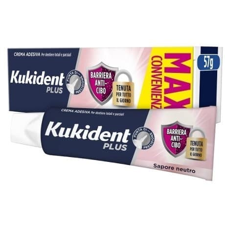 Kukident Plus Barriera anti cibo adesivo per dentiera tenuta forte quotidiana 40 g