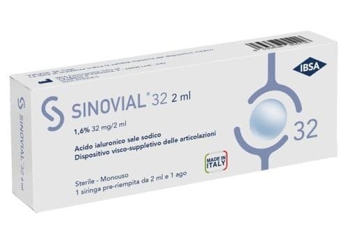 Sinovial 32 siringa preriempita acido ialuronico sale sodico per articolazioni 1,6% 2ml