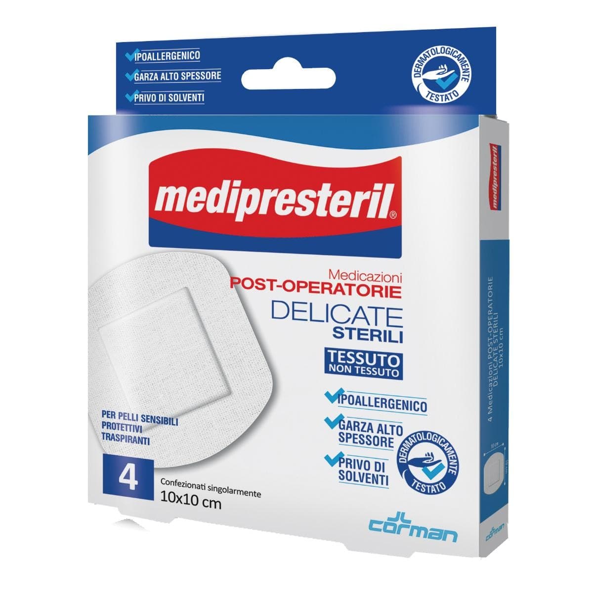 Medipresteril Medicazioni Post-Operatorie Sterili 10 x 10 cm, 4 Medicazioni