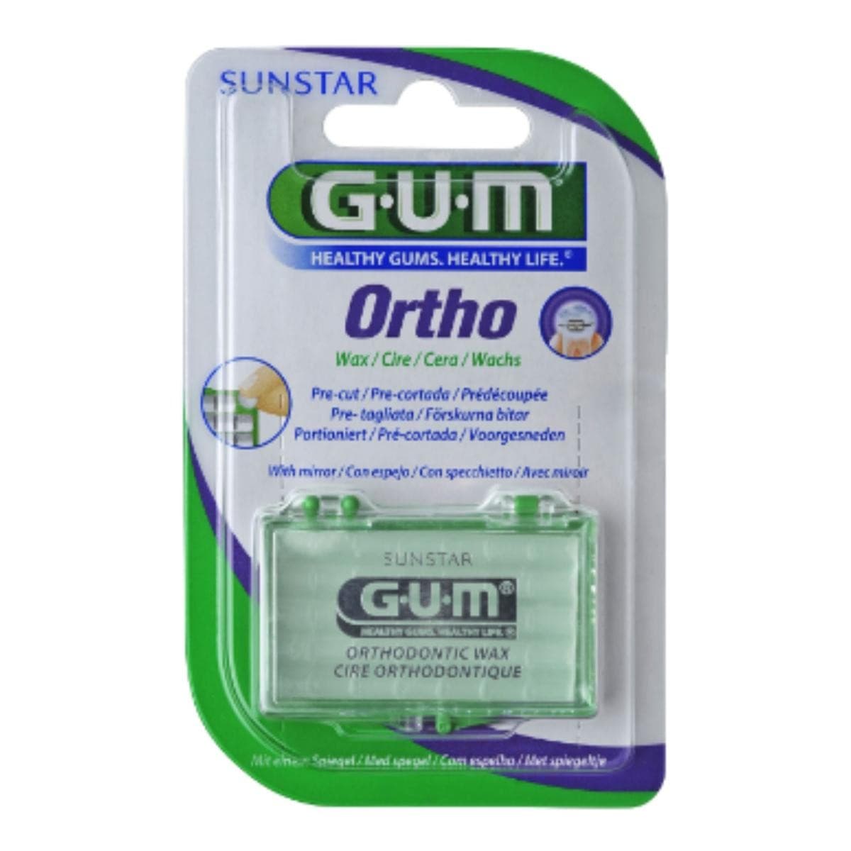 Gum Ortho Cera Per Apparecchi Ortodontici in Dosi Singole Pre Tagliate, 5 Pezzi