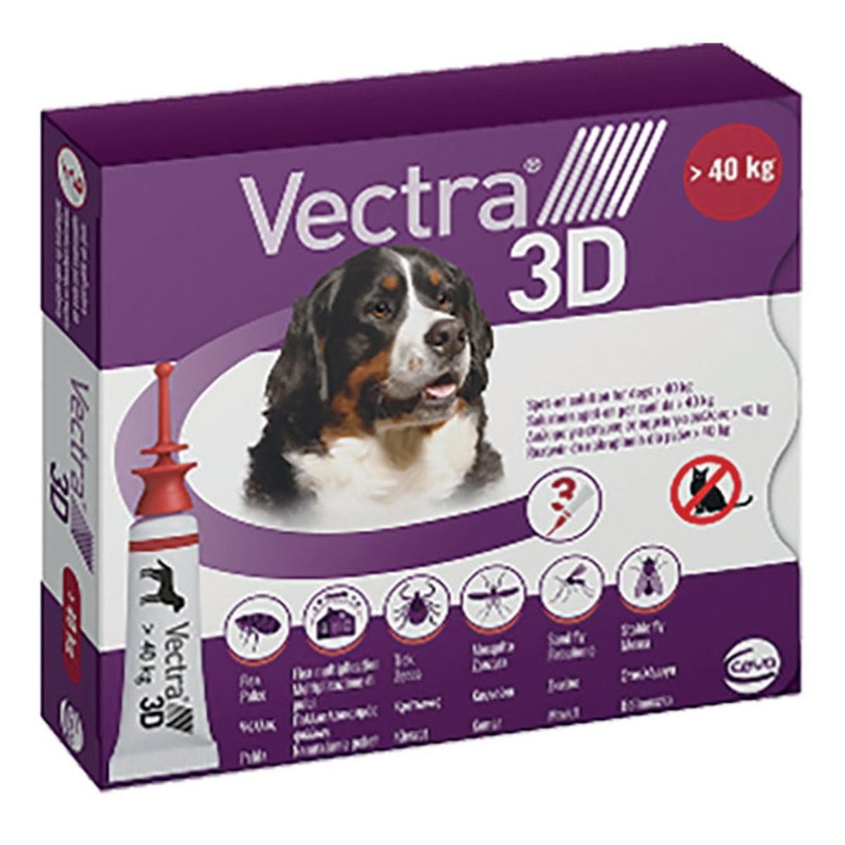 Vectra 3d Spot-on Soluzione 3 Pipette 8ml 436mg + 38,7mg + 3.175mg Cani Oltre 40 Kg Tappo Rosso