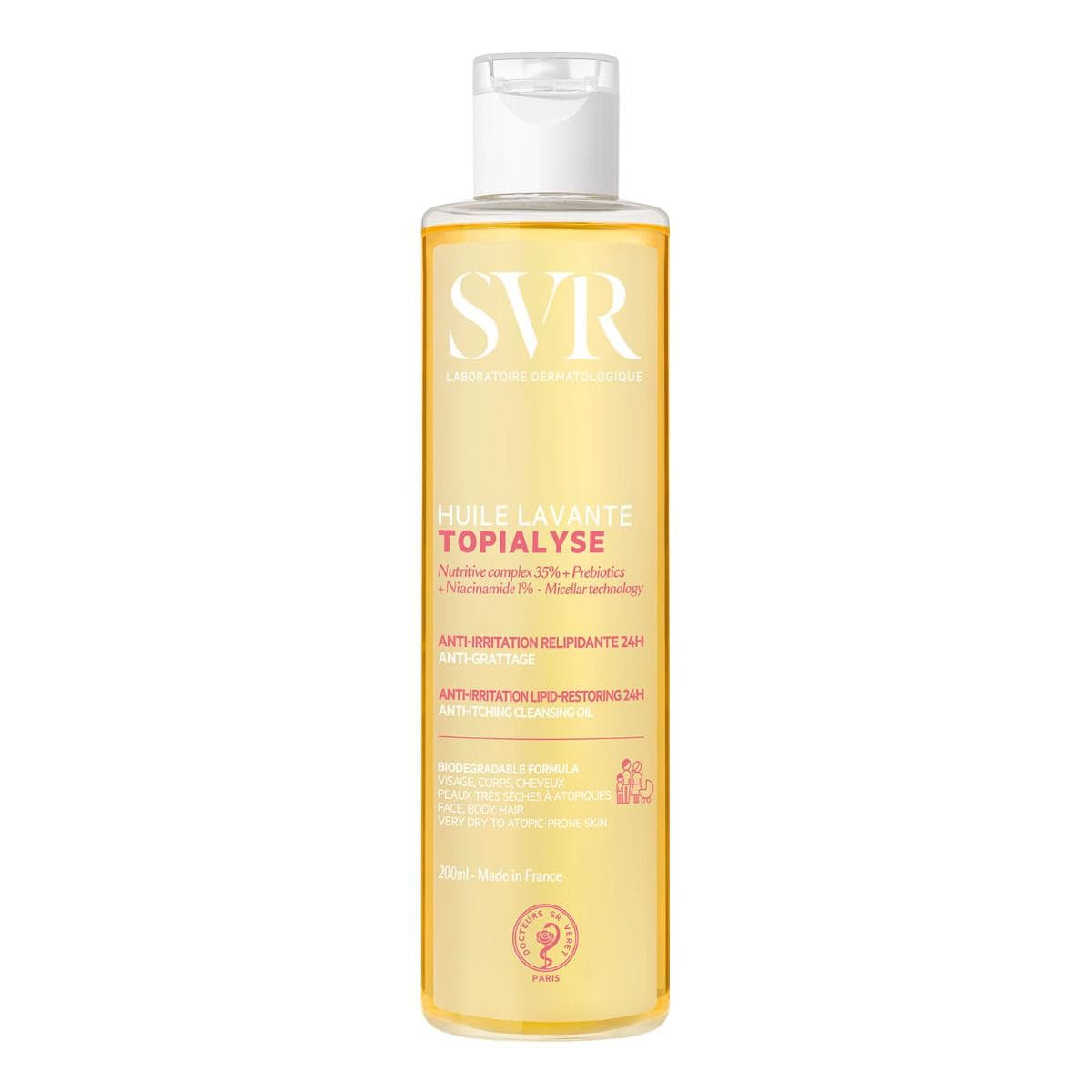 SVR Topialyse - Huile Lavante Detergente Relipidante Anti-Prurito 24H, 200ml