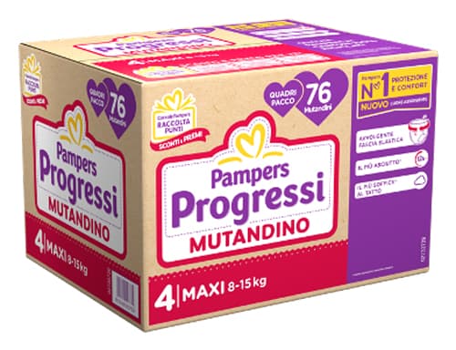 PAMPERS PROGRESSI MUTANDINO QUADRIPACK MAXI 76P
