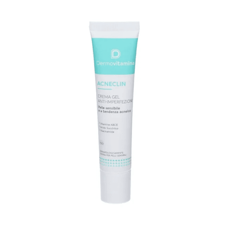 Dermovitamina Acneclin Crema Gel Anti-Imperfezioni - Crema viso per pelle sensibile a tendenza acneica - 40 ml