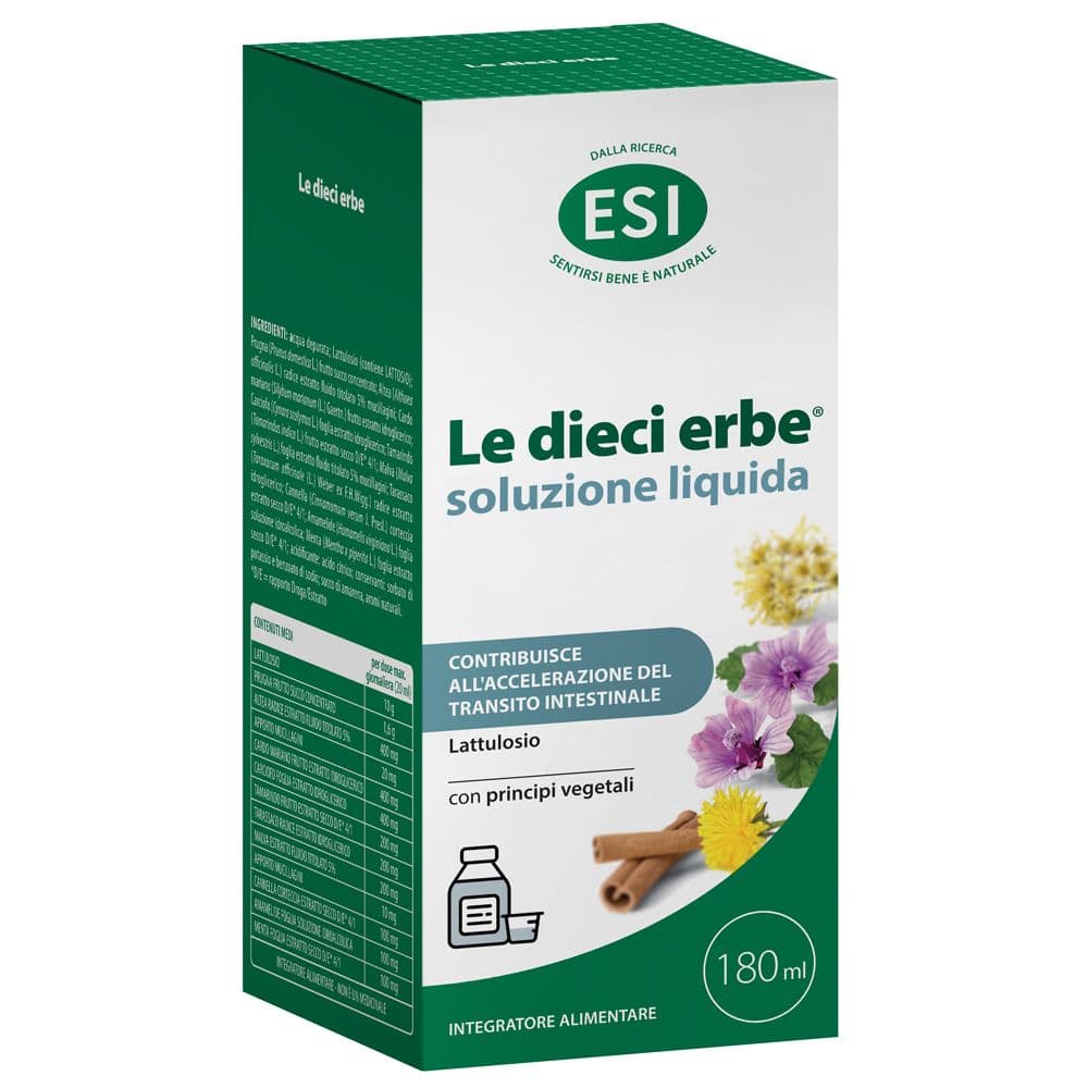ESI Le Dieci Erbe Soluzione Liquida 180 ml - Integratore Regolarità Intestinale