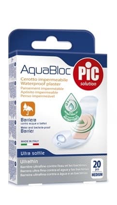 Pic Cerotto Aquabloc Antibatterico Impermeabile 19 x 72 mm 20 pezzi