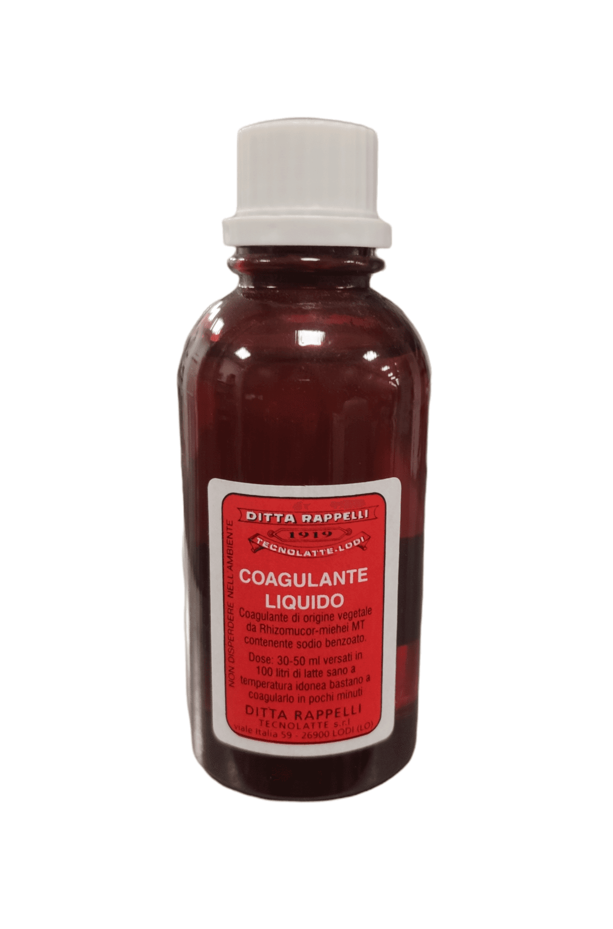 Coagulante Liquido Ditta Rappelli di Origine Vegetale per la Produzione di Formaggi Freschi e Media Stagionatura 125 ml