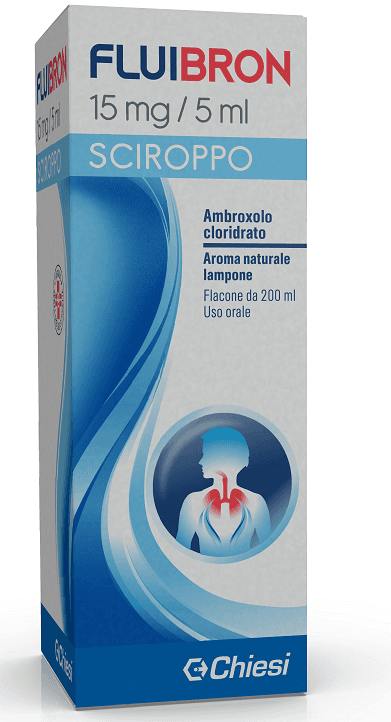 Chiesi Fluibron Sciroppo 15mg/5ml Ambroxolo Cloridrato Mucolitico - 200ml