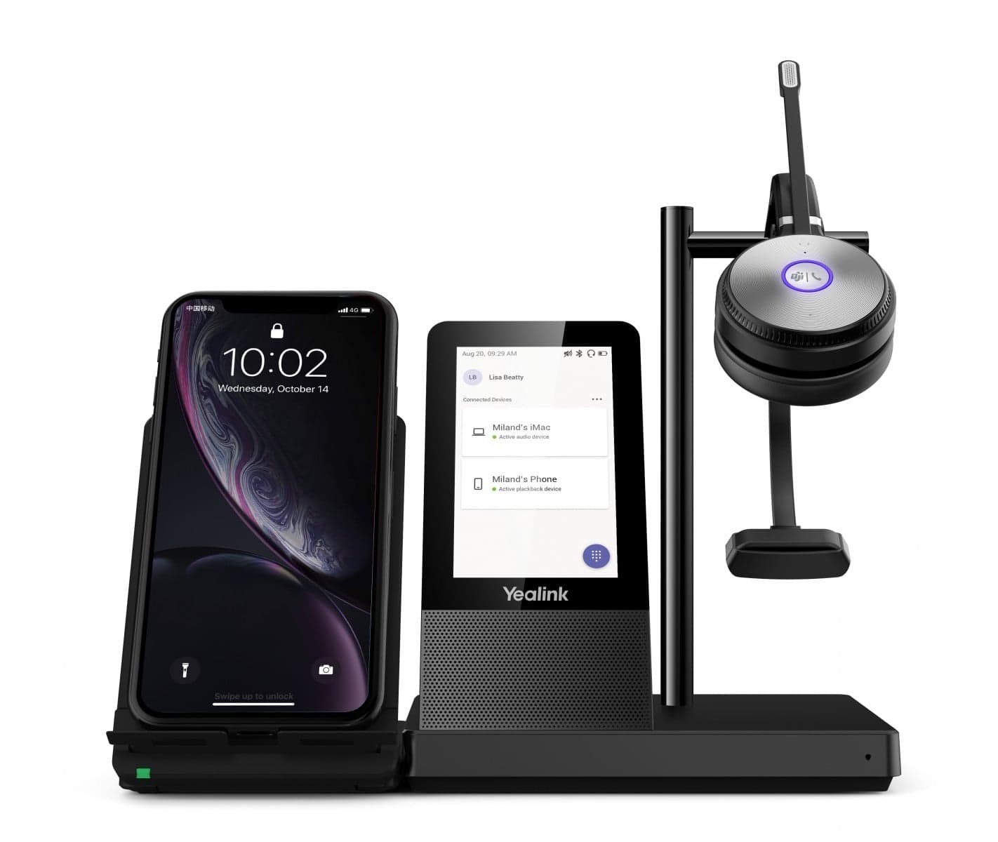 Yealink 1308002 WH66 DECT Cuffie Mono Wireless per Teams 1308002