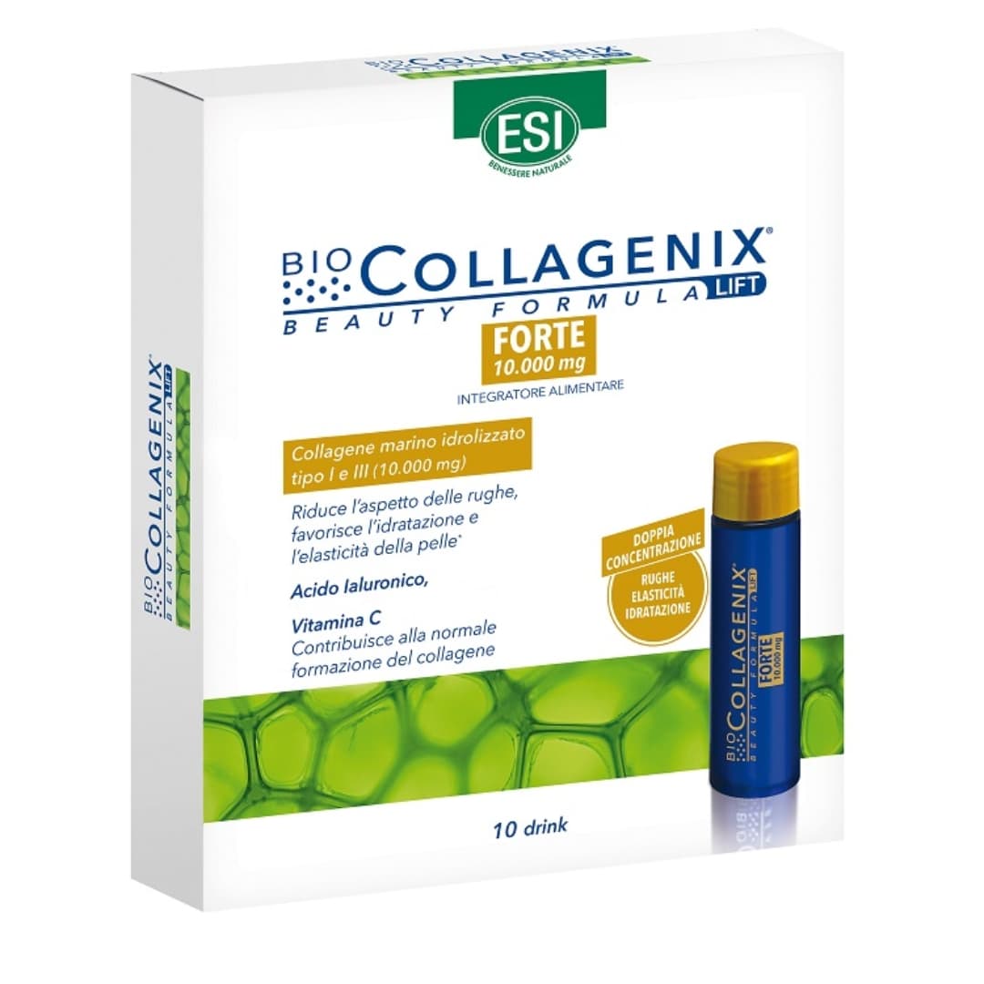 Esi Biocollagenix Forte Integratore Antietà Pelle Con Collagene E Acido Ialuronico 10 Drink
